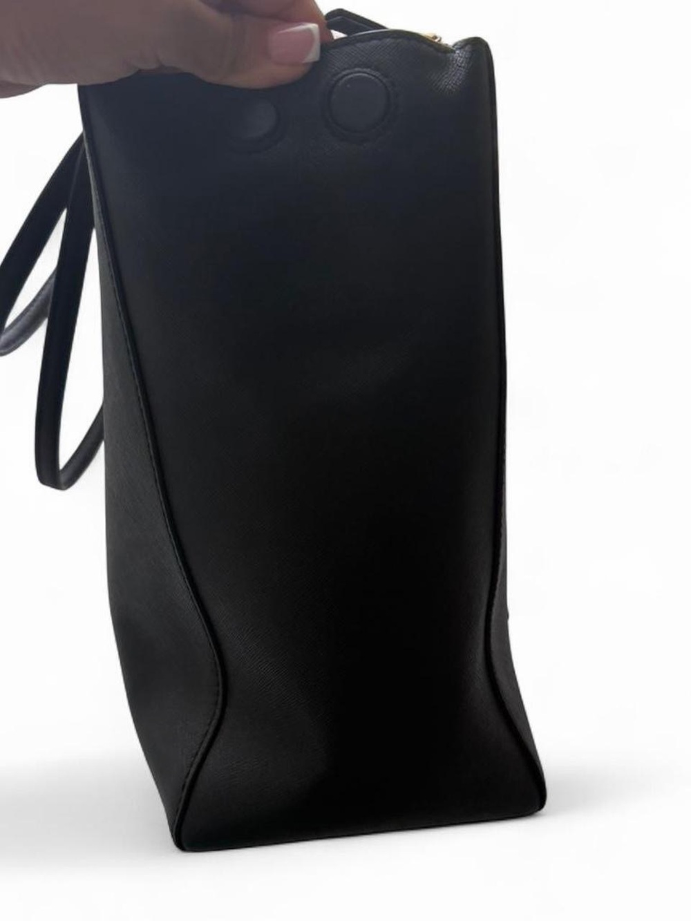 Tory Burch Emerson Black Leather Tote Gold Hardware Classic Preppy Work Bag - Picture 8 of 9